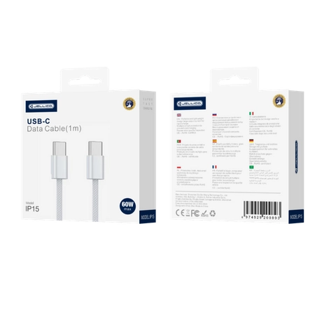 JELLICO Kabel IP15 USB-C - USB-C PD 60W 1M weiss