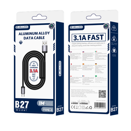JELLICO Kabel B27 USB-C 3.1A 1M schwarz